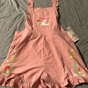 Hello Kitty My Melody pink shortalls plus size